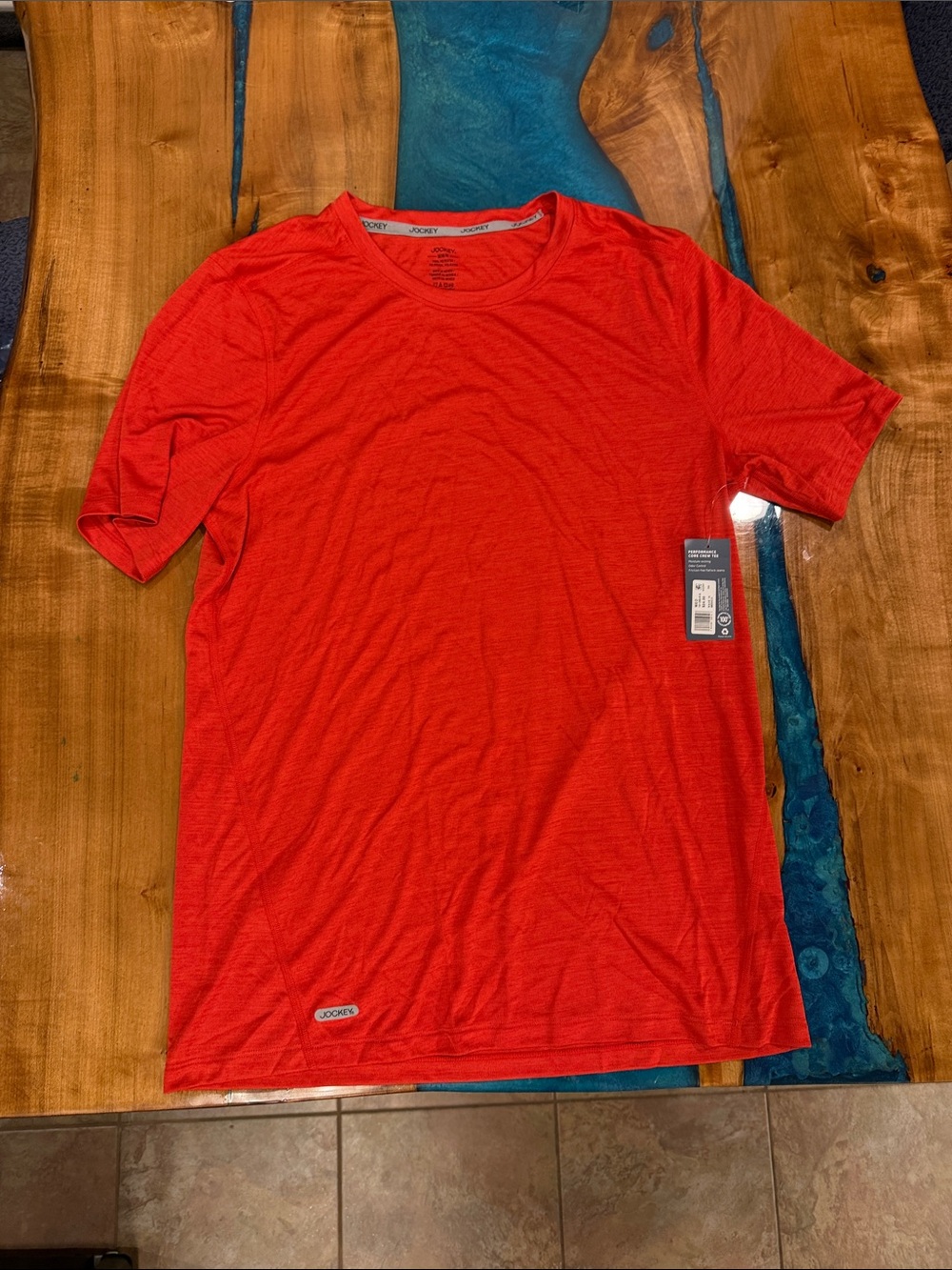 Jockey Men’s Bright Red Crew Neck Short Sleeve Tee